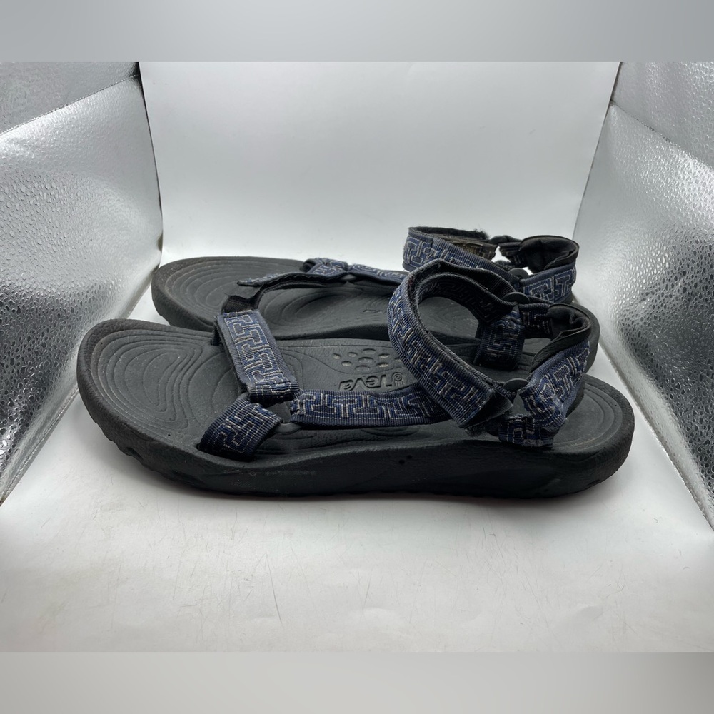 Teva Hurricane Classic men’s Black and Blue Patterned Sandals size 11